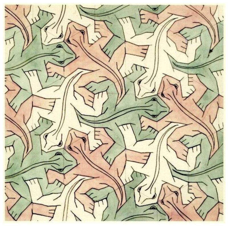 Geometric lizard tessellation art