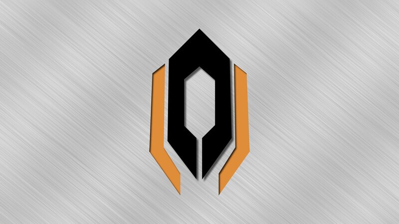 geometric logo on metal background
