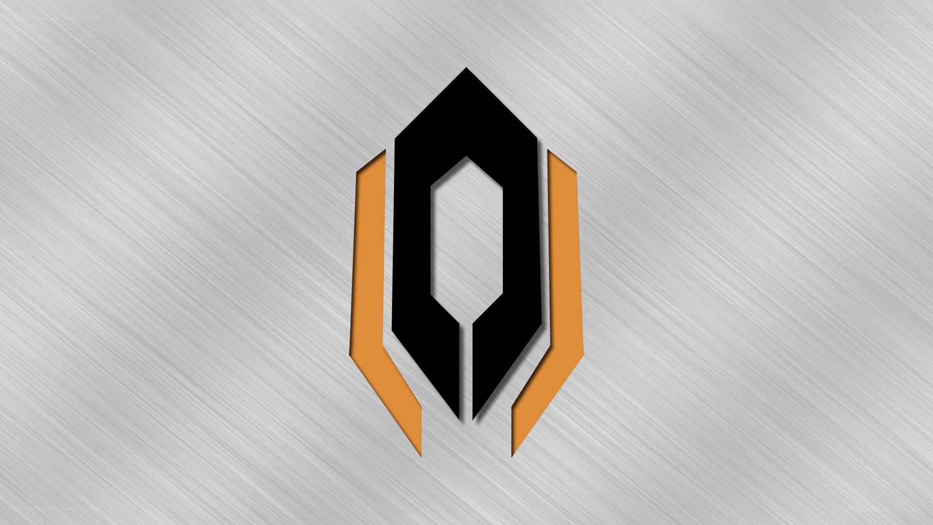 geometric logo on metal background