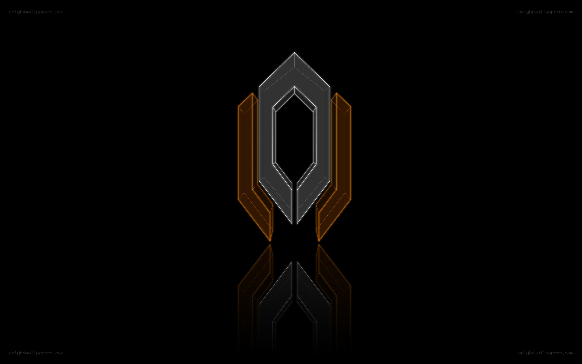 geometric logo with reflection