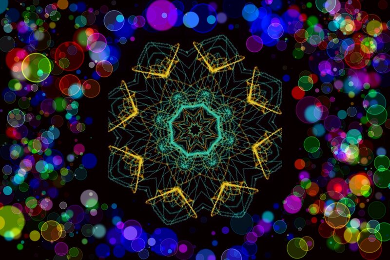 Geometric Mandala Pattern — Black, Hypnotic, Digital Art