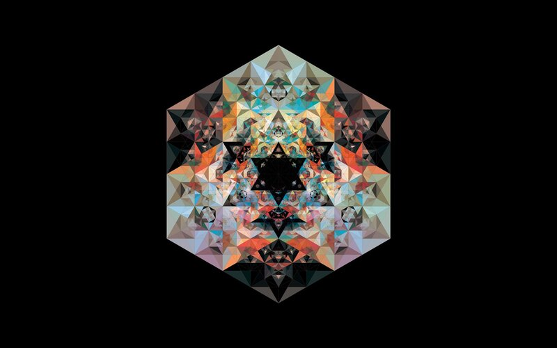 Geometric Mandala Pattern — Black, Symmetrical, Abstract