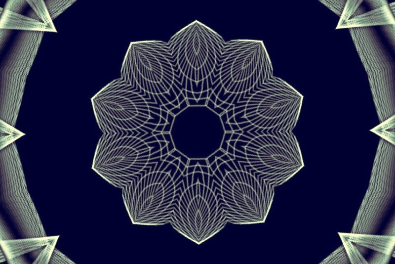 Geometric Mandala Pattern — Blue, Calm
