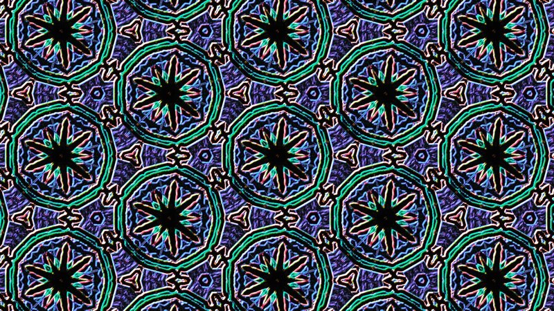 Geometric Mandala Pattern — Blue, Hypnotic, Digital Art, Stars