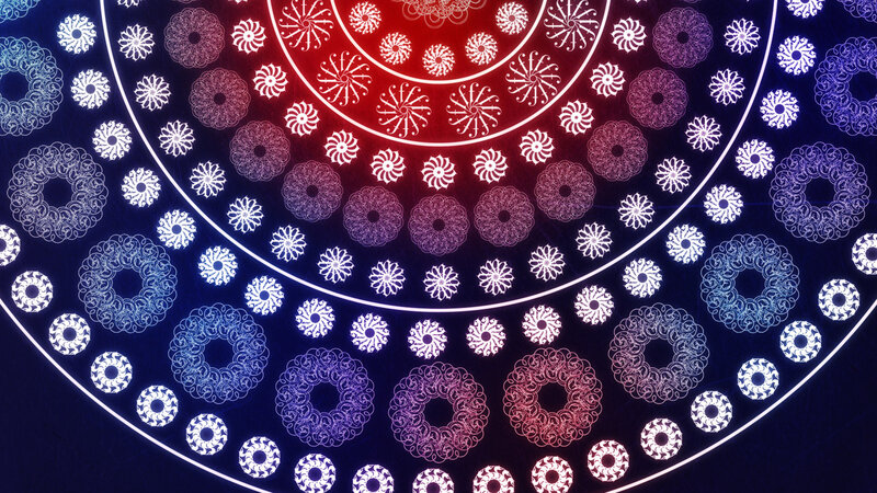Geometric Mandala Pattern — Blue, Hypnotic, Digital Art