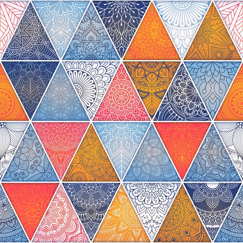 Geometric Mandala Pattern — Blue, Ornate