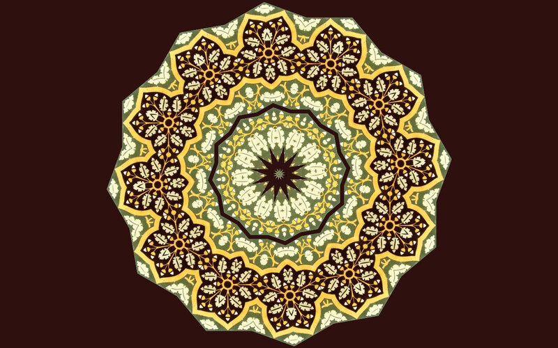 Geometric Mandala Pattern — Green