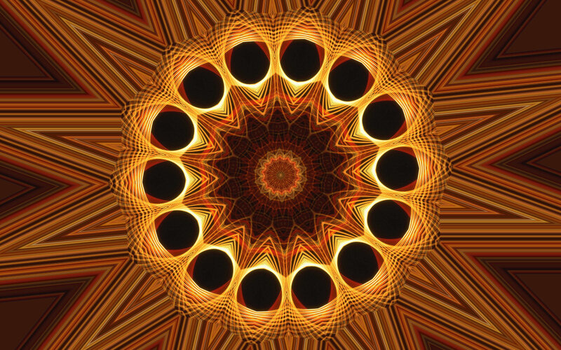 Geometric Mandala Pattern — Orange