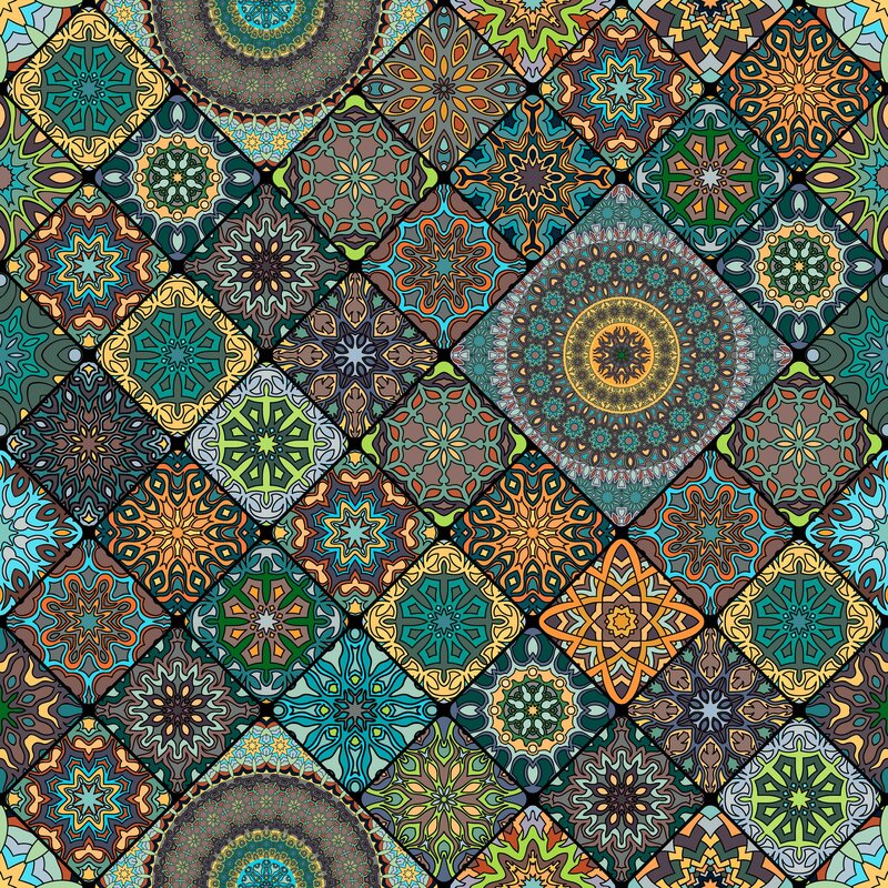 Geometric Mandala Pattern — Teal
