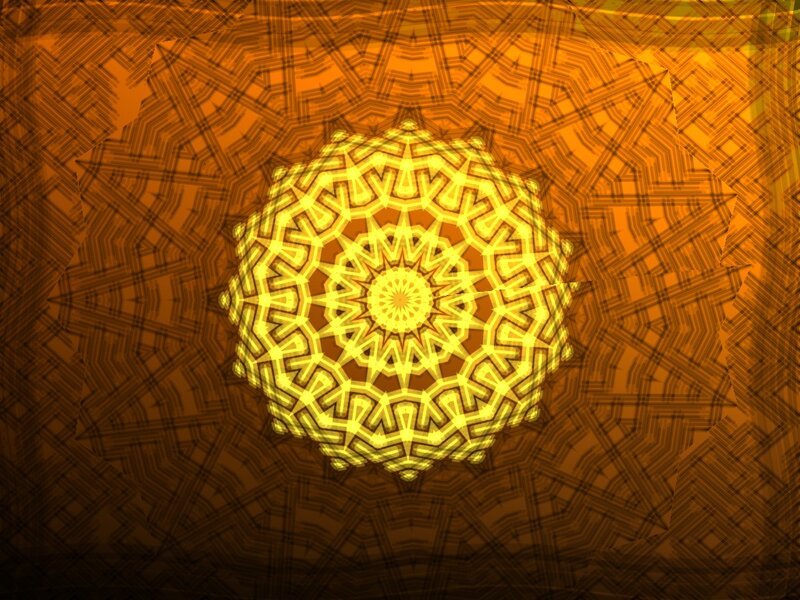 Geometric Mandala Pattern — Yellow