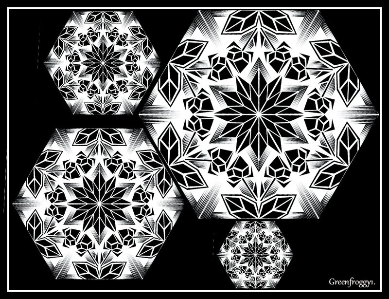 Geometric Mandala Patterns — Black