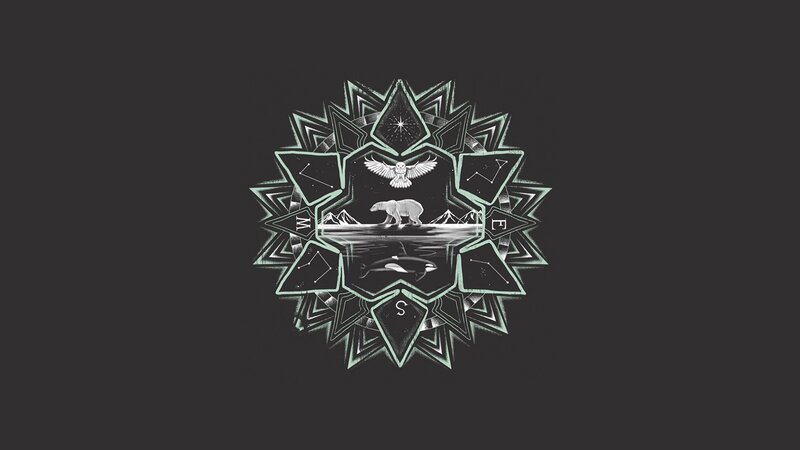 geometric mandala with animals