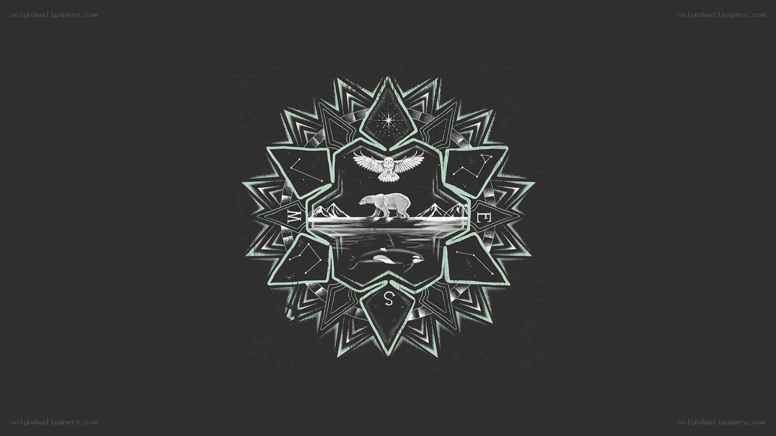 geometric mandala with animals