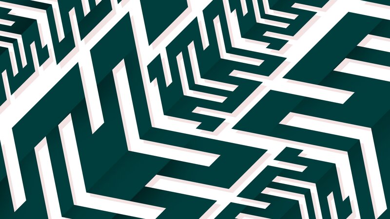 Geometric Maze Pattern — Green