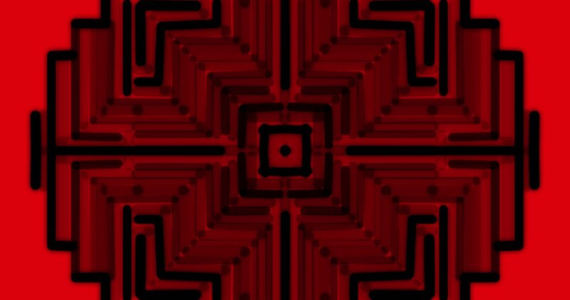 Geometric Maze Pattern — Red