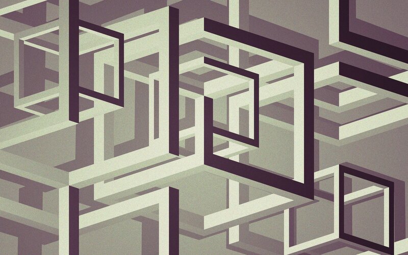 Geometric Maze Structure — Purple