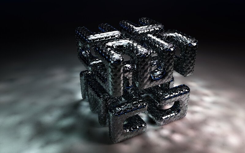 Geometric metallic sculpture