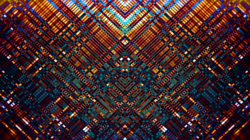 Geometric Mosaic Pattern — Blue