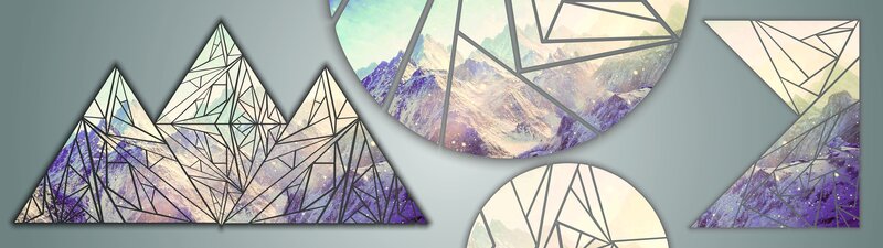 Geometric Mountain Landscape — Purple