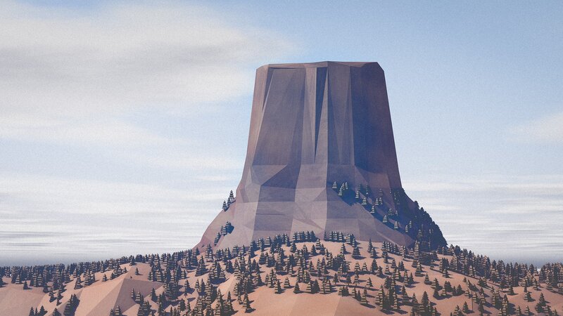 Geometric Mountain Peak