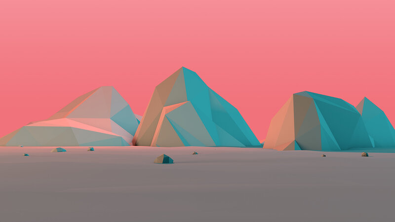 Geometric Mountains — Pink