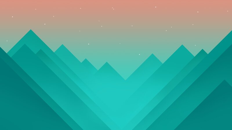 Geometric Mountains — Teal, Serene