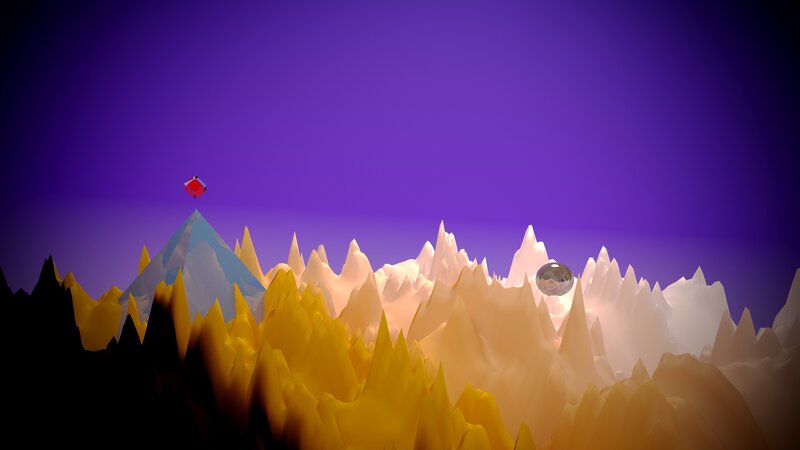 Geometric Mountainscape — Purple