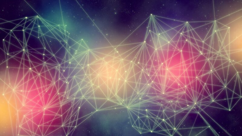 Geometric Network in Space — Purple, Cosmic
