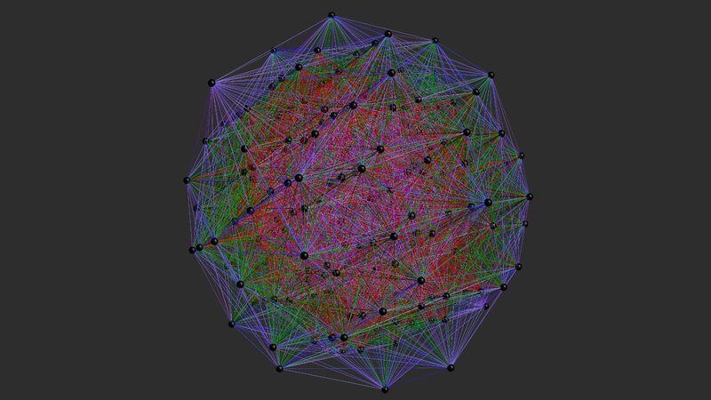Geometric Network Sphere — Purple, Complex