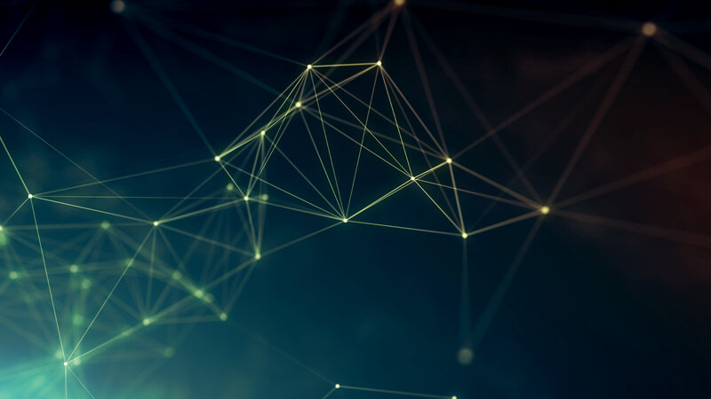 Geometric Network Structure — Blue, Abstract