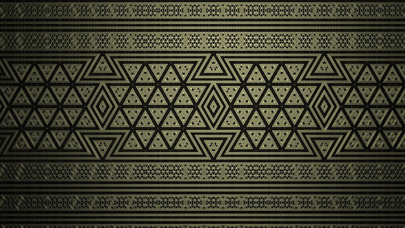 Geometric Pattern — Black, Symmetrical, Abstract, Triangles
