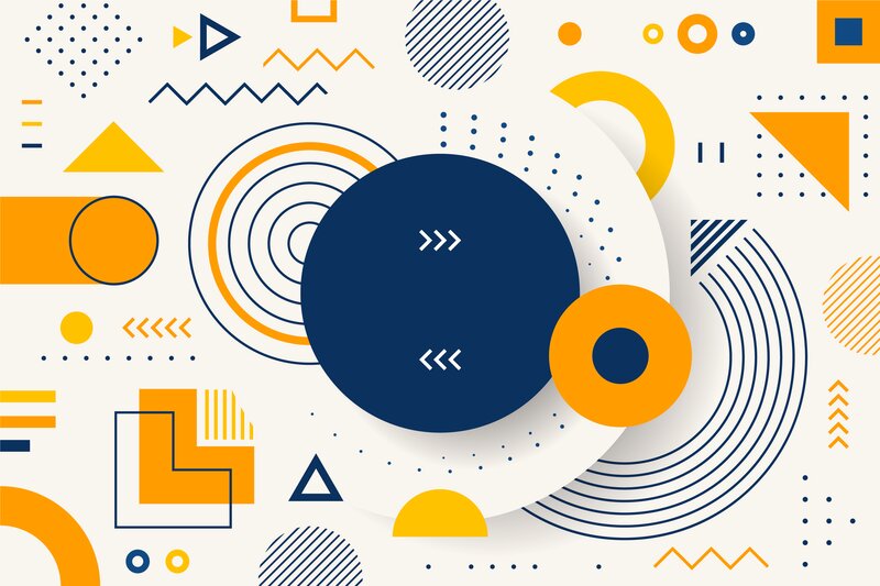 Geometric Pattern — Blue, Playful