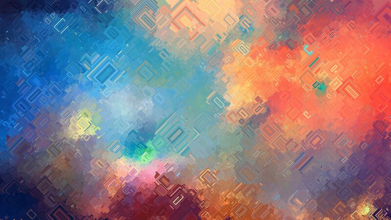Geometric Pattern — Blue, Vibrant, Abstract, Squares