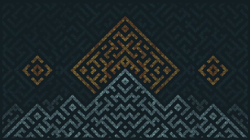 Geometric Pattern Design — Black, Symmetrical, Digital Art