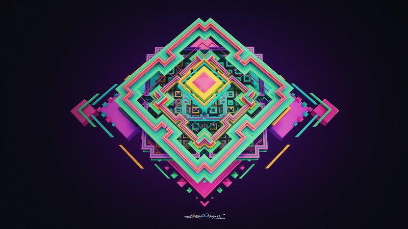Geometric Pattern Design — Purple