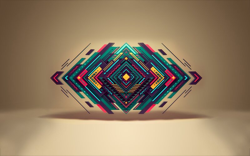 Geometric Pattern Design — Teal, Abstract