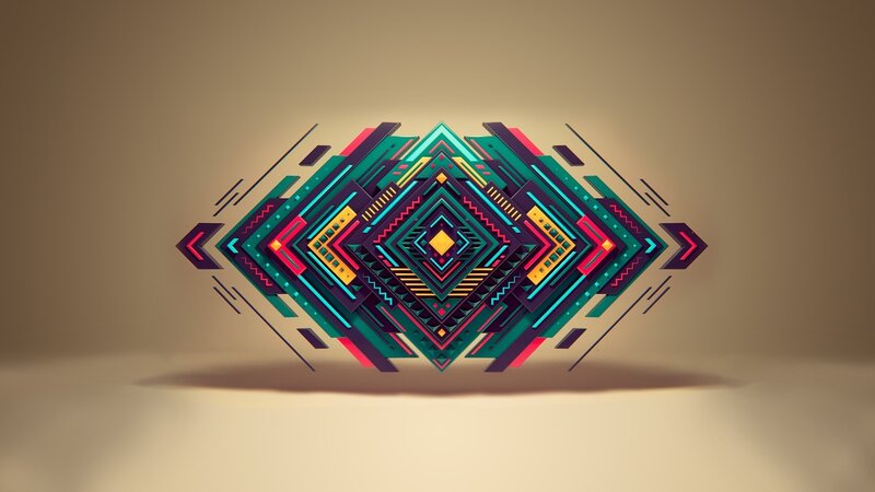 Geometric Pattern Design — Teal, Symmetrical