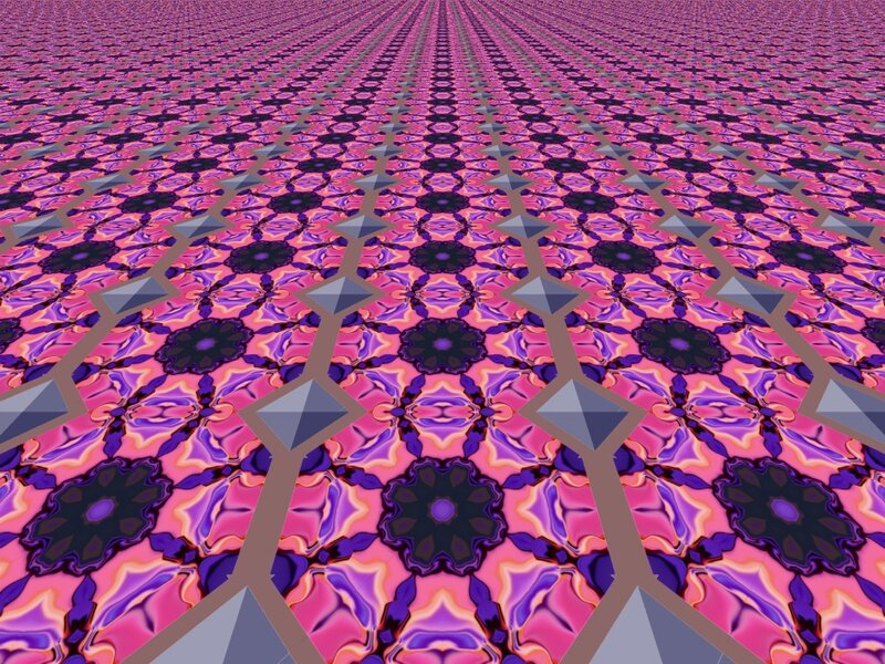 Geometric Pattern Floor — Pink, Hypnotic
