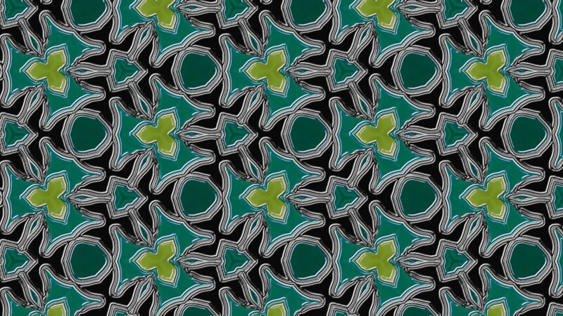 Geometric Pattern — Green, Symmetrical, Abstract