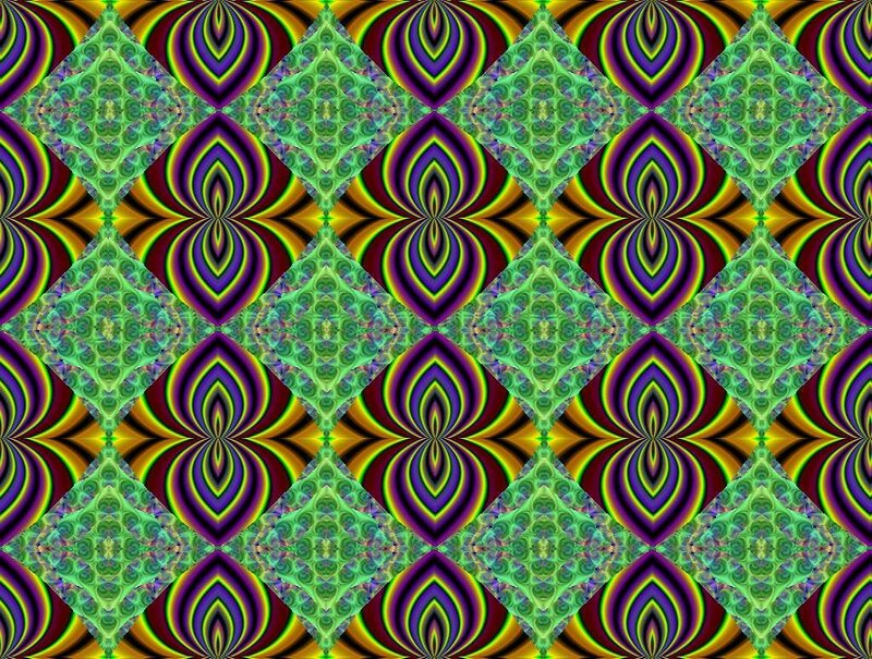 Geometric Pattern — Green