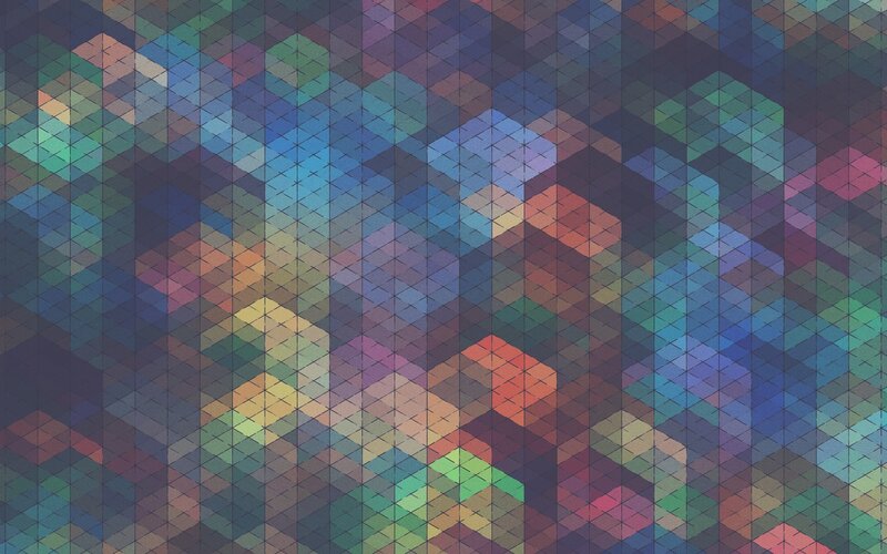 Geometric Pattern of Cubes — Blue