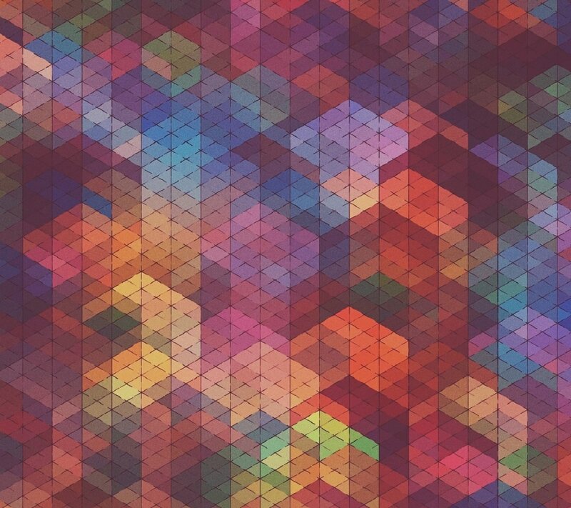 Geometric Pattern of Cubes — Purple