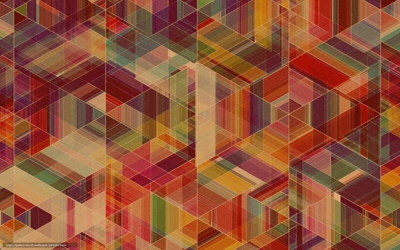 Geometric Pattern of Cubes — Red, Complex