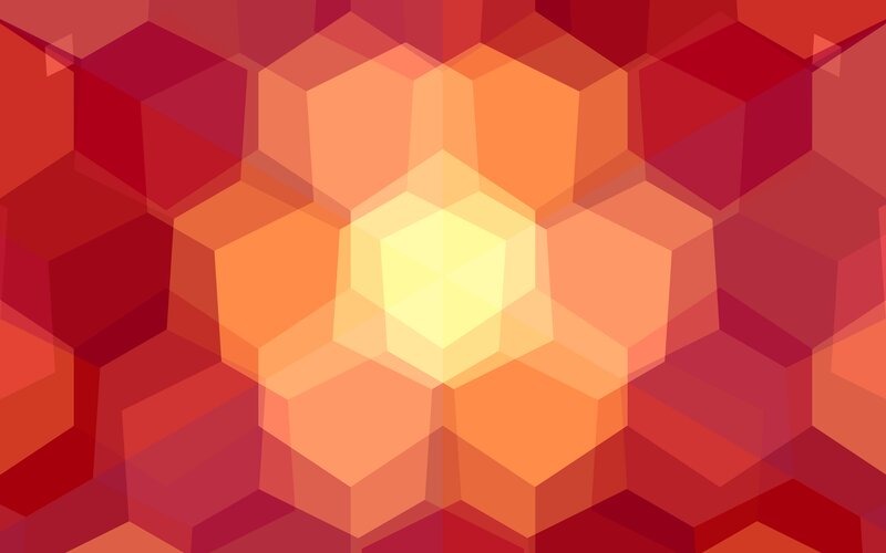 Geometric Pattern of Hexagons — Red