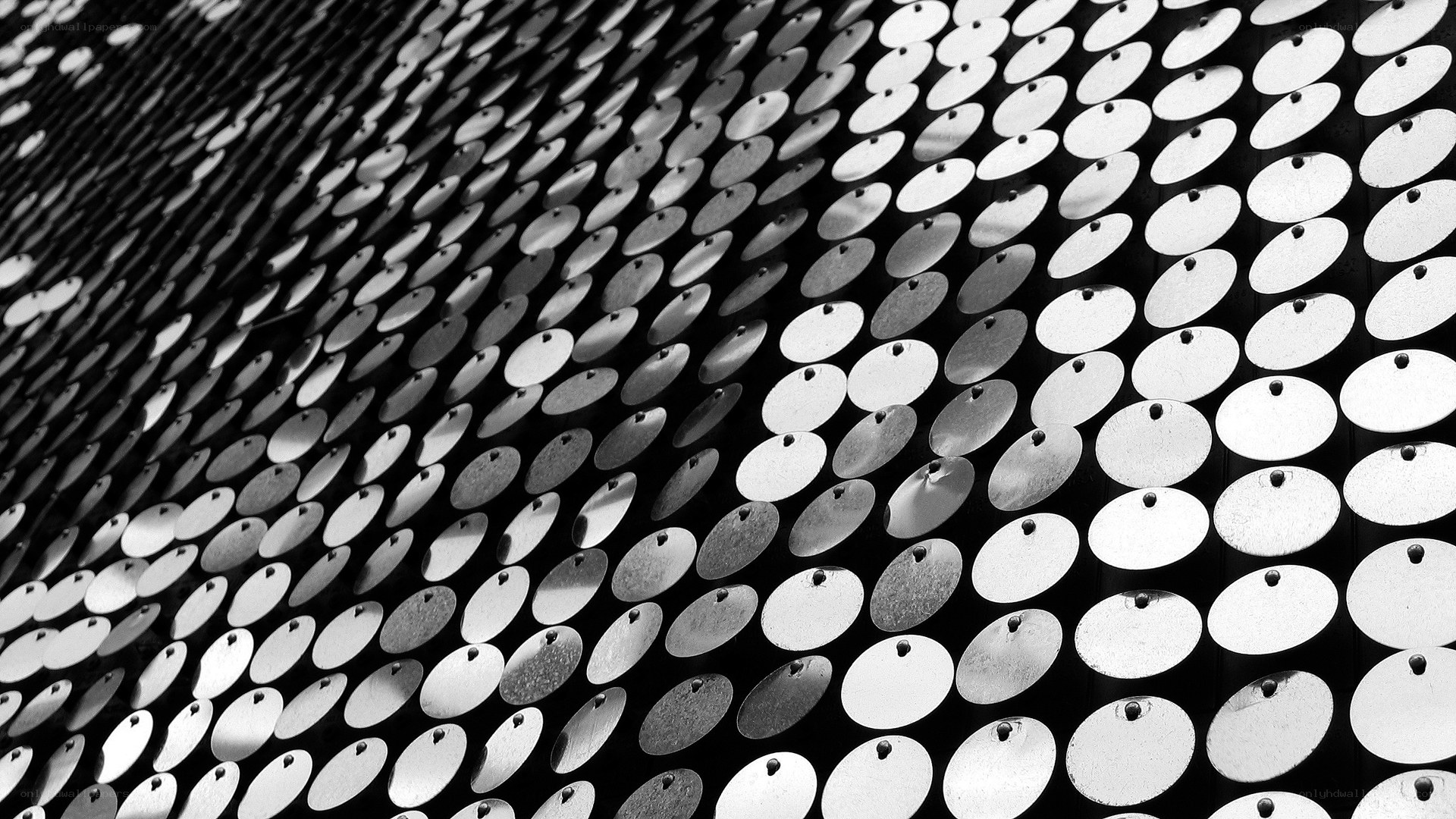 geometric pattern of metal discs