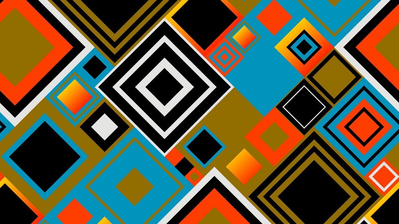Geometric Pattern of Squares — Blue