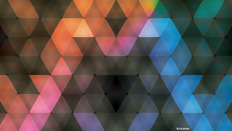 Geometric Pattern of Triangles — Orange, Dynamic