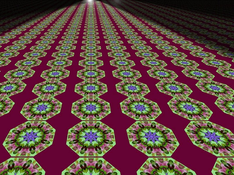 Geometric Pattern on Floor — Purple