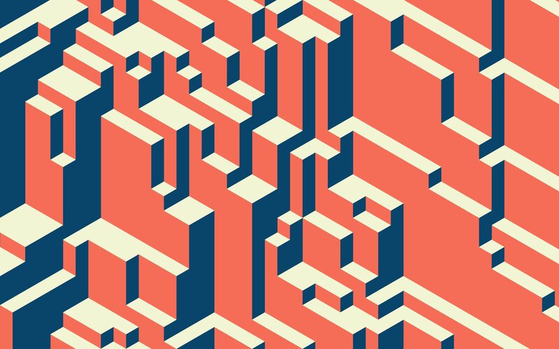Geometric Pattern — Red, Calm, Abstract, Blocks