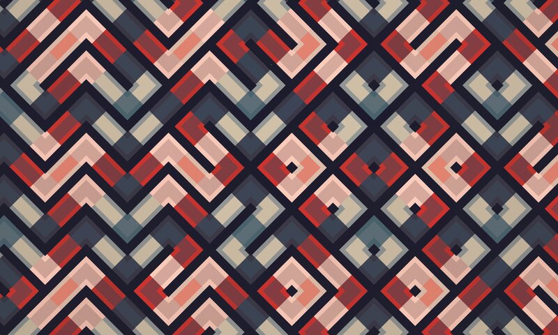 Geometric Pattern — Red, Calm, Abstract, Zigzag